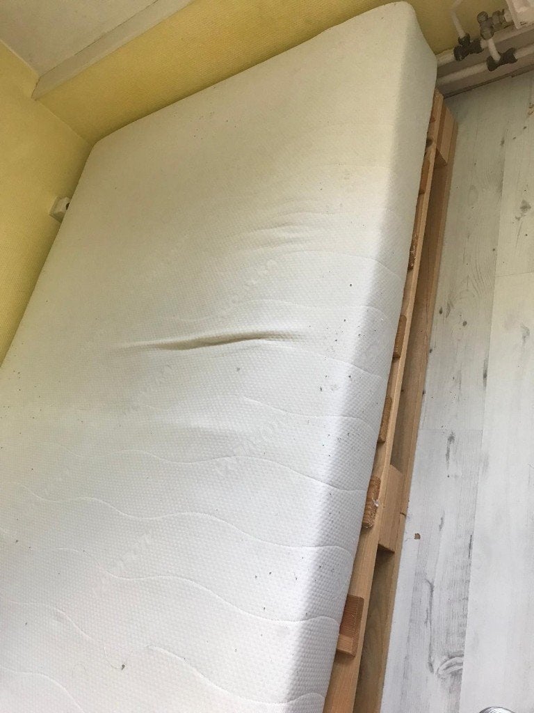Palette+Mattress, Ophalen, Gebruikt, Eenpersoons, 200 cm