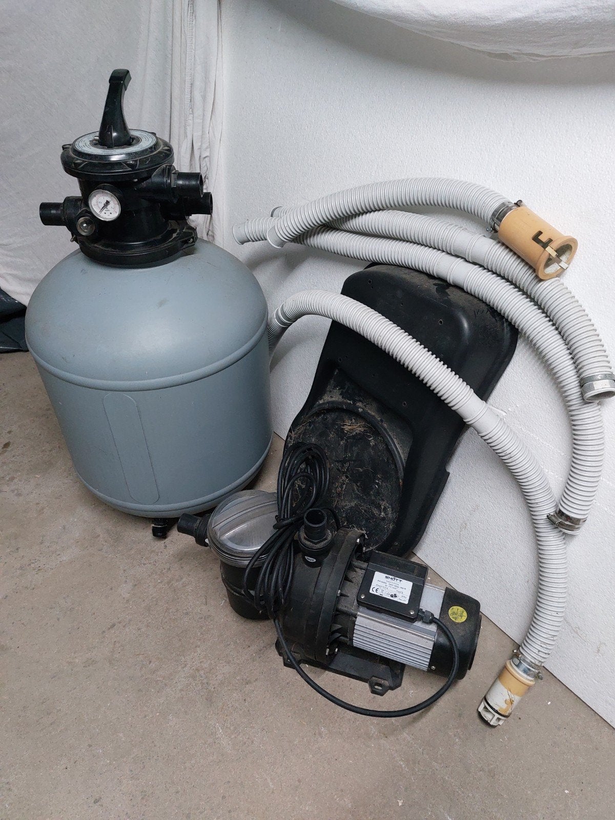 Zwembad zandfilterpomp met filter en slangen, Tuin en Terras, Ophalen of Verzenden, Gebruikt, Zwembadpomp