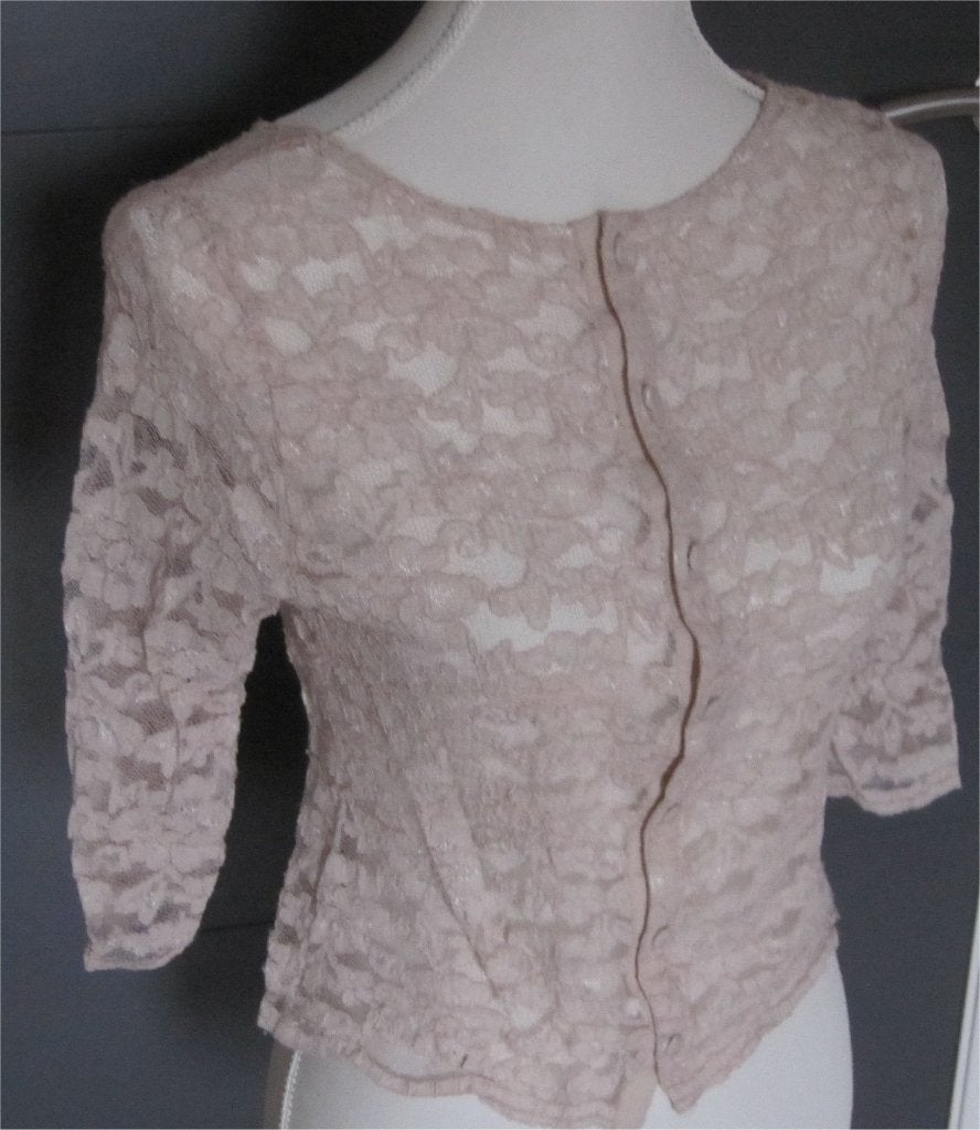 Antieke zalmkleurige kanten blouse, Ophalen of Verzenden