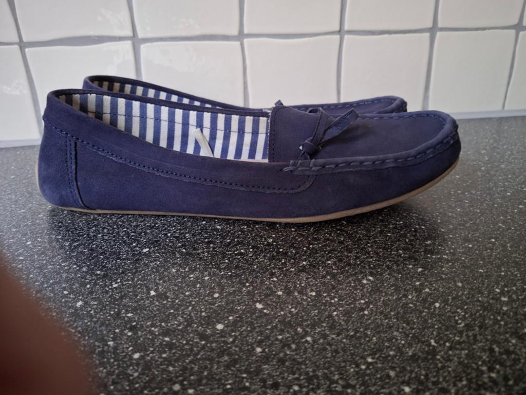 Leren instappper dames donkerblauw maat 41, Ophalen of Verzenden, Nieuw, Blauw