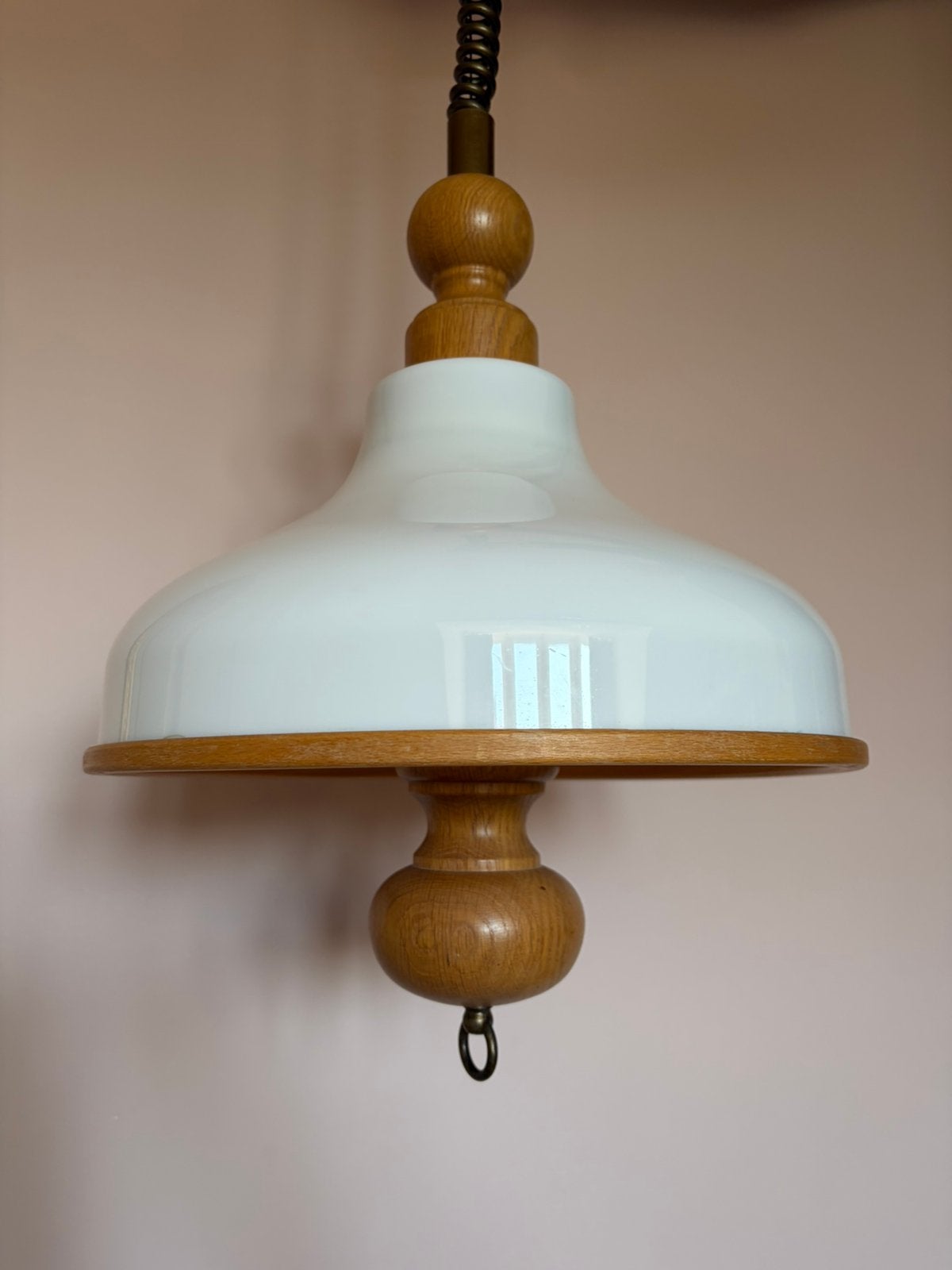 Vintage hanglamp Steinhauer, Hout, Vintage, Zo goed als nieuw, E27 (groot)