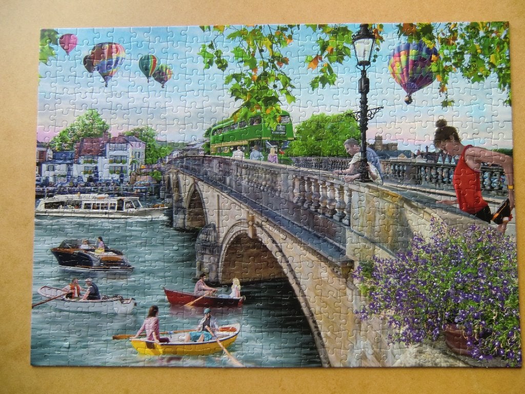 Puzzel 500 stukjes thema Looking Across The Rivier, Ophalen of Verzenden, 500 t/m 1500 stukjes, Gebruikt, Legpuzzel
