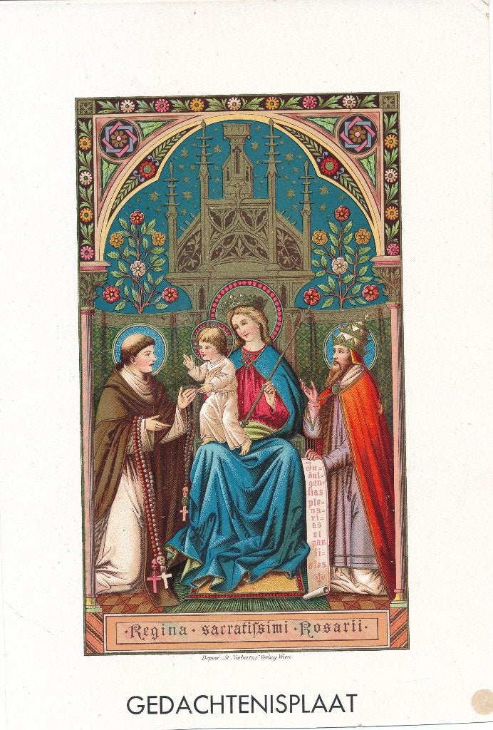 Gedachtenisplaat 50 jaar Congregatie v.d. Allerh.Rozenkrans, Ophalen of Verzenden, Zo goed als nieuw, Kaart of Prent, Christendom | Katholiek