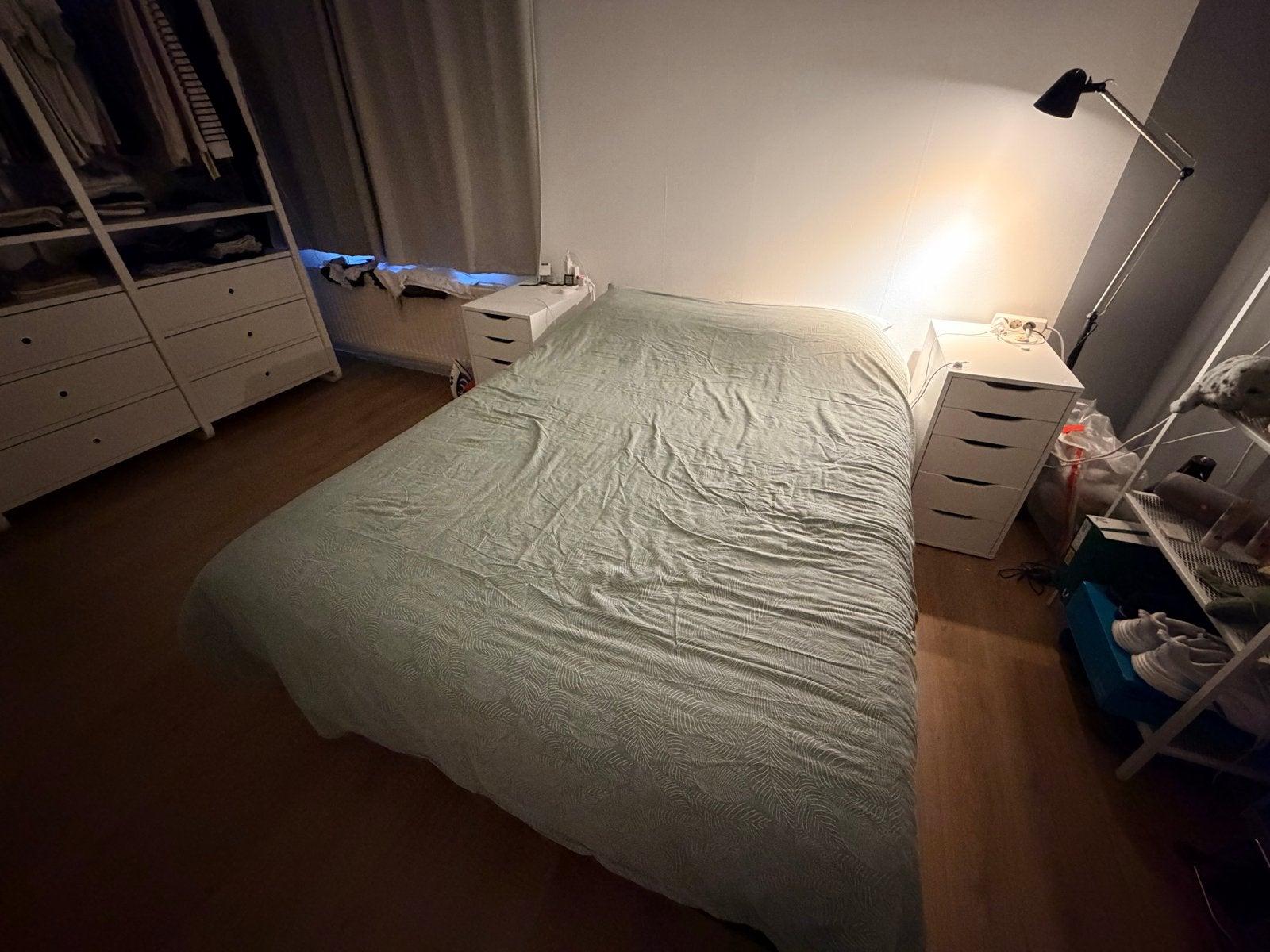 Boxspring 140x200 incl topmatras, Ophalen, Gebruikt, Zwart, Tweepersoons
