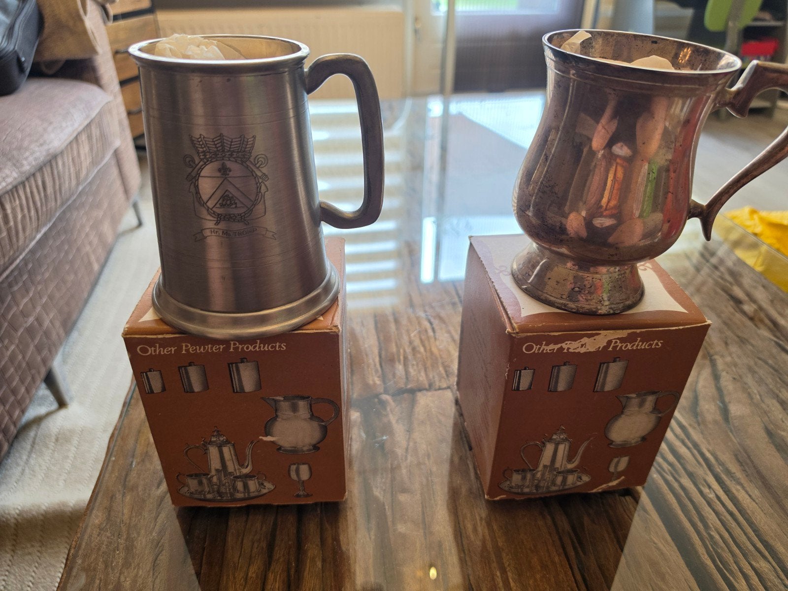 2x pewter cans, Antiek en Kunst, Antiek | Tin, Ophalen of Verzenden