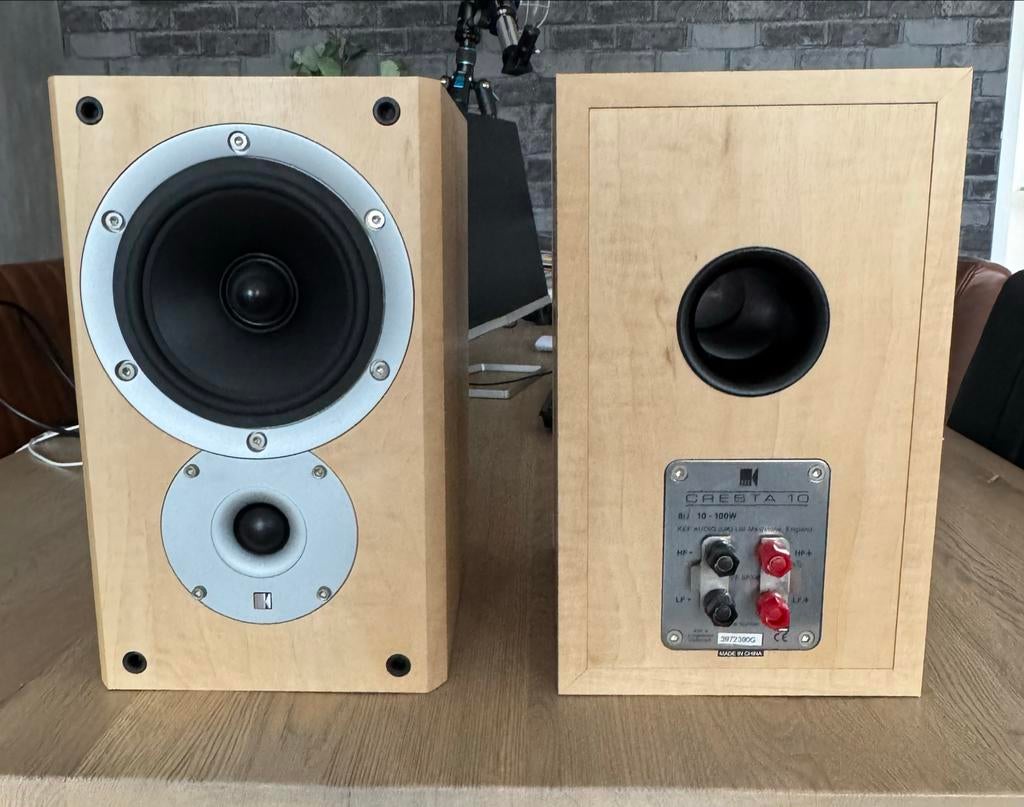 KEF Cresta HiFi 2-weg speakers - Nette staat, Zo goed als nieuw, 60 tot 120 watt, Front, Rear of Stereo speakers, Ophalen