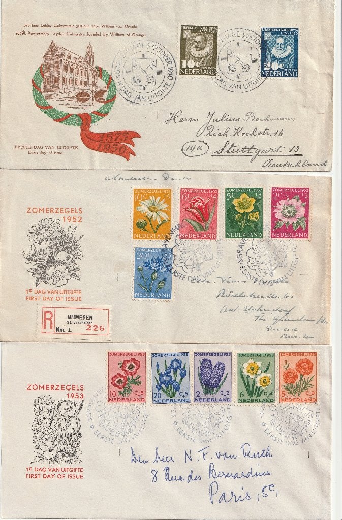 E3  1950 tot E 38 1959 Diverse FC's   KOOPJE!!, Ophalen of Verzenden, Na 1940, Gestempeld