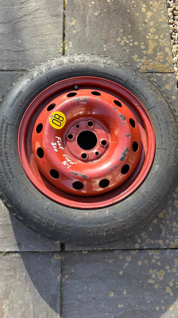 Firestone Reservewiel Fiat 500 of Ford Ka 135/80 R14, Ophalen, 14 inch, Gebruikt, Banden en Velgen