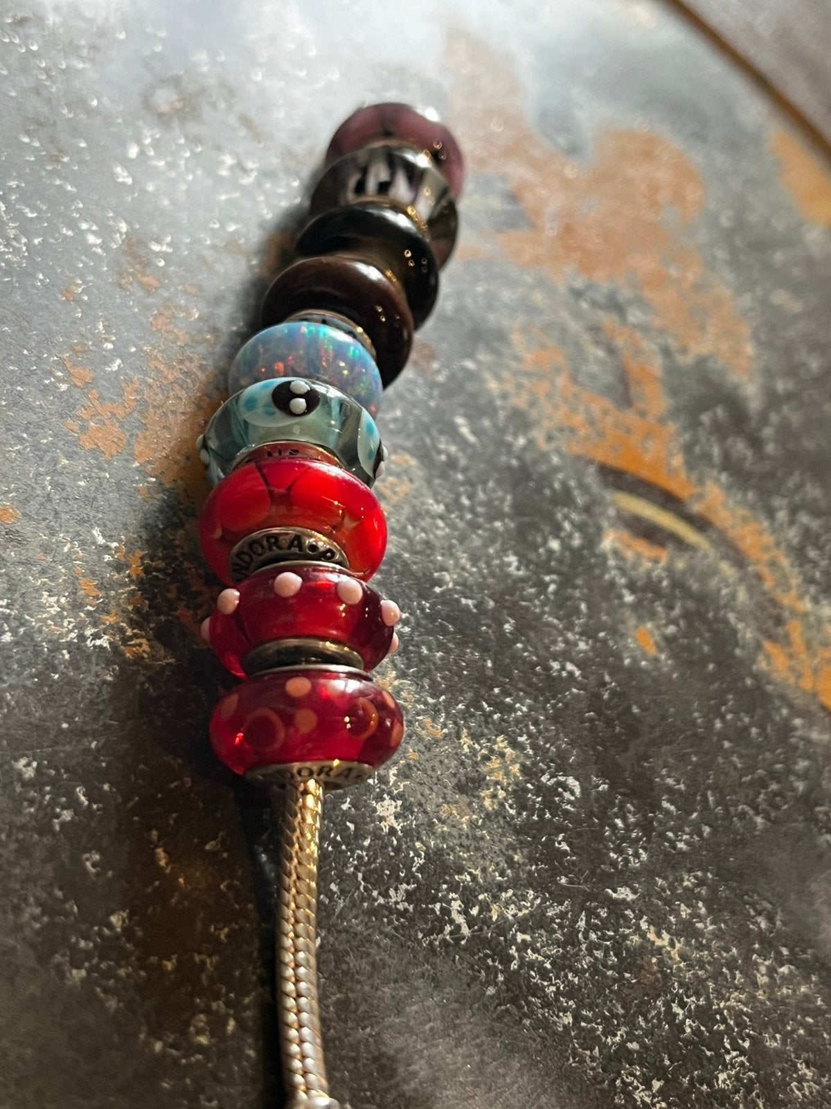 Pandora glasbedels., Ophalen of Verzenden, Zo goed als nieuw, Zilver, Pandora