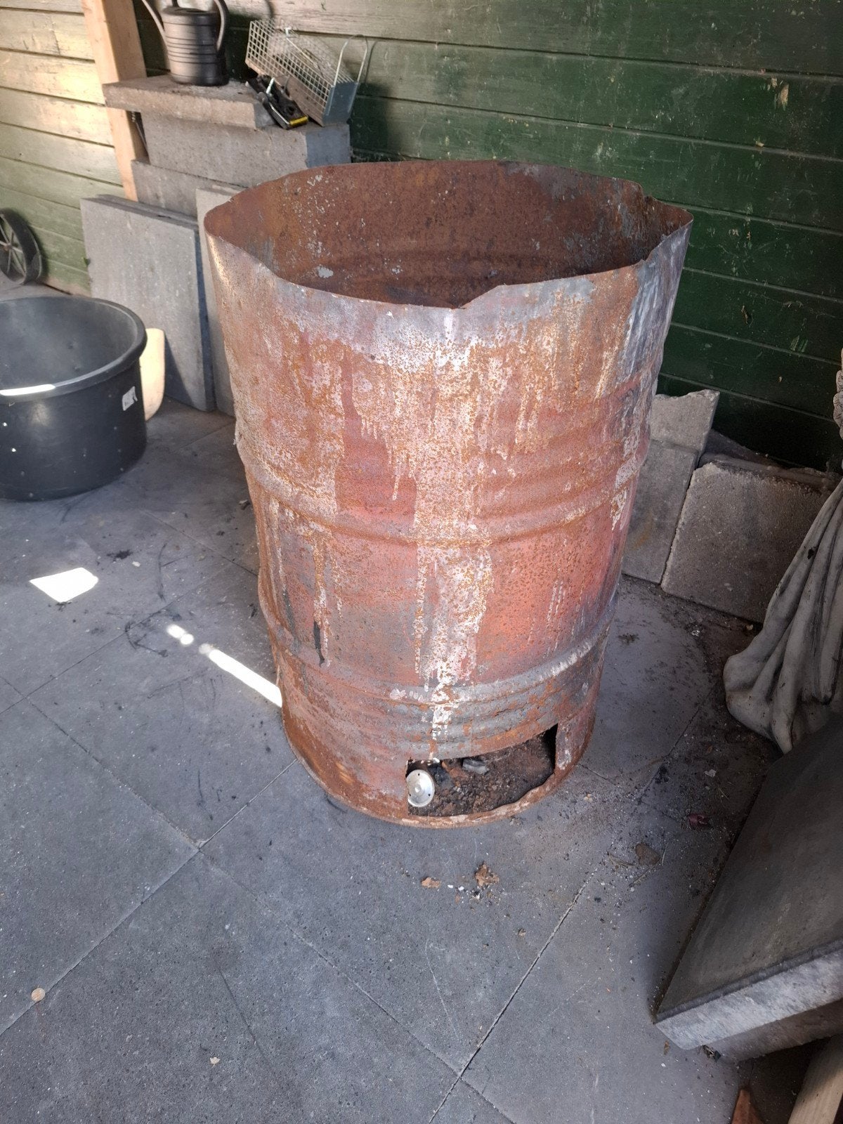 Roestige vuurton / vuurkorf voor buiten, Ophalen, Gebruikt, Vuurton