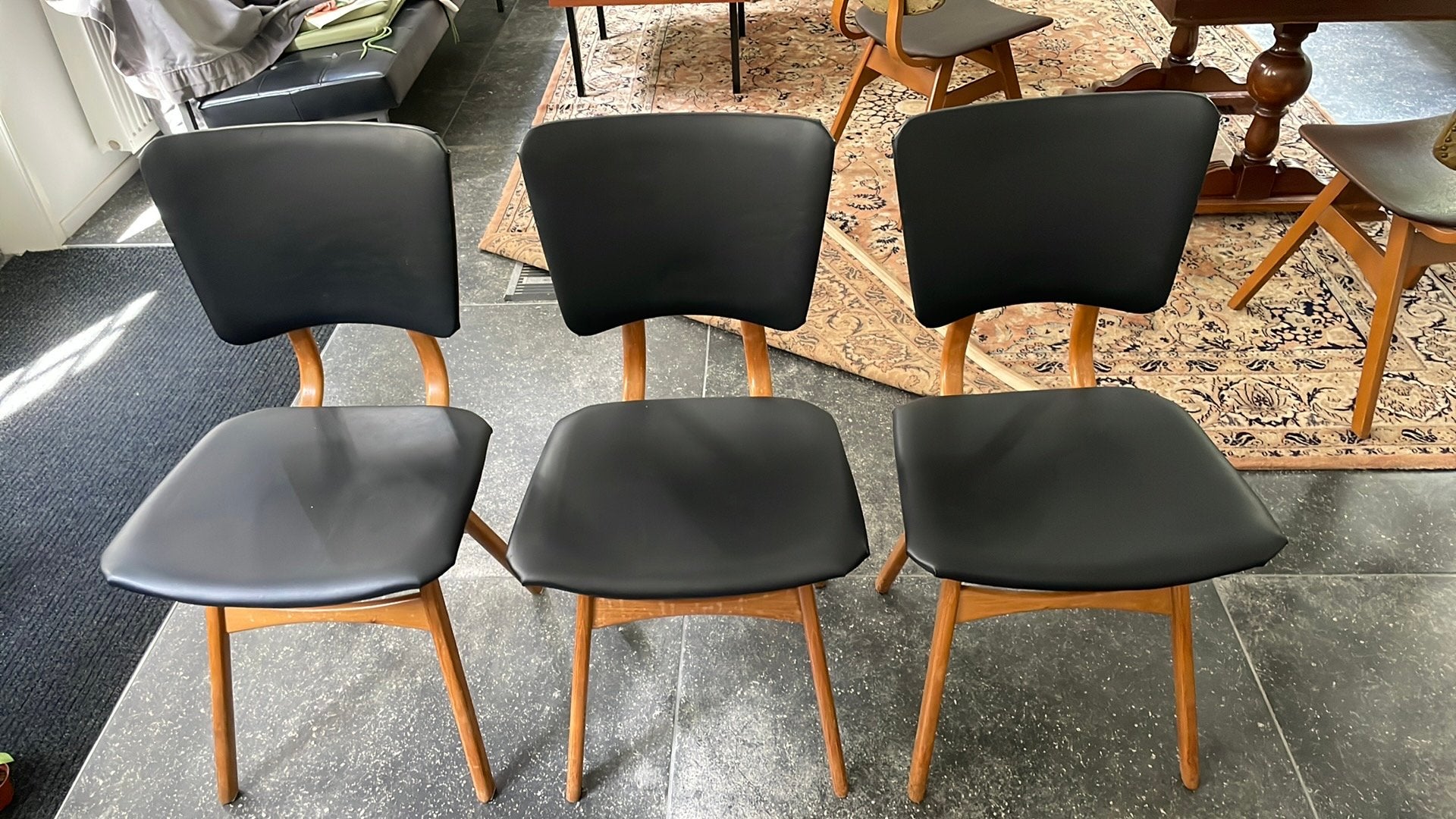 eetkamer keukenstoelen, Huis en Inrichting, Stoelen, Ophalen, Gebruikt, Drie, Zwart
