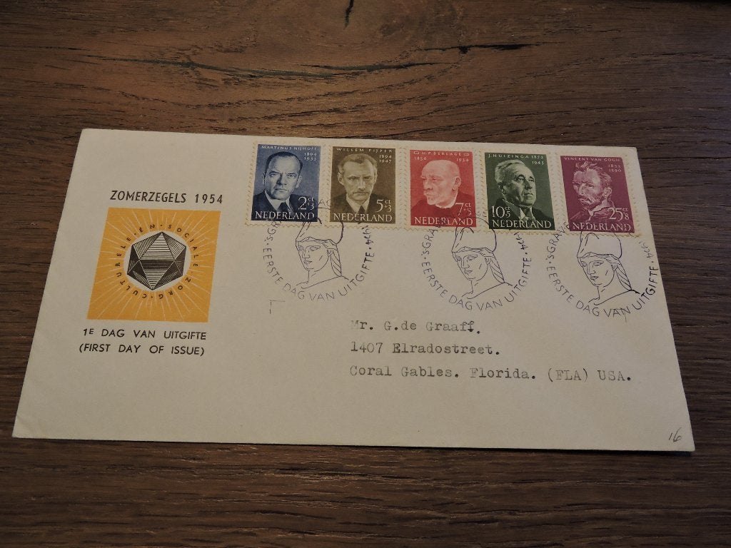 fdc nederland  E  16, Ophalen of Verzenden, Beschreven, Nederland