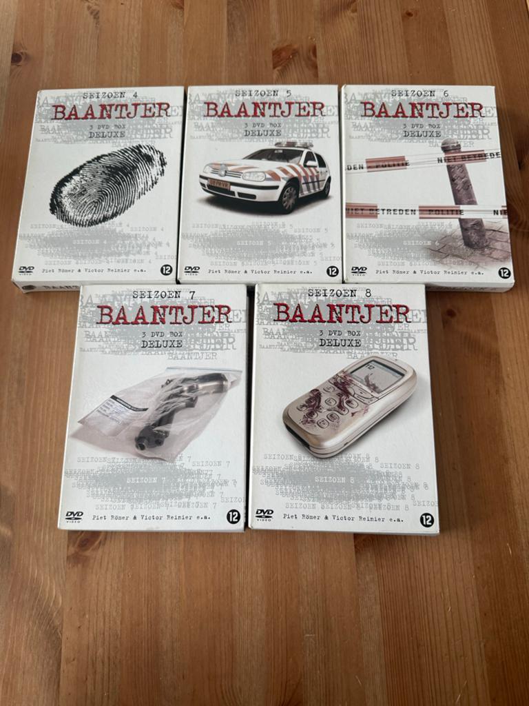 Baantjer DVD Boxen Seizoen 4, 5, 6, 7 en 8 - Deluxe Editie, Vanaf 12 jaar, Verzenden, Gebruikt, Boxset
