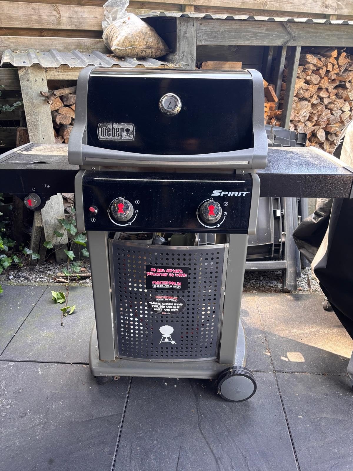 Weber Spirit gasbarbecue met zijbrander incl. spit en hoes, Ophalen, Gebruikt, Weber