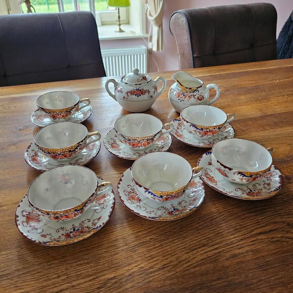 16 stuks Peacock porcelein antiek theeservies koffieservies, Ophalen