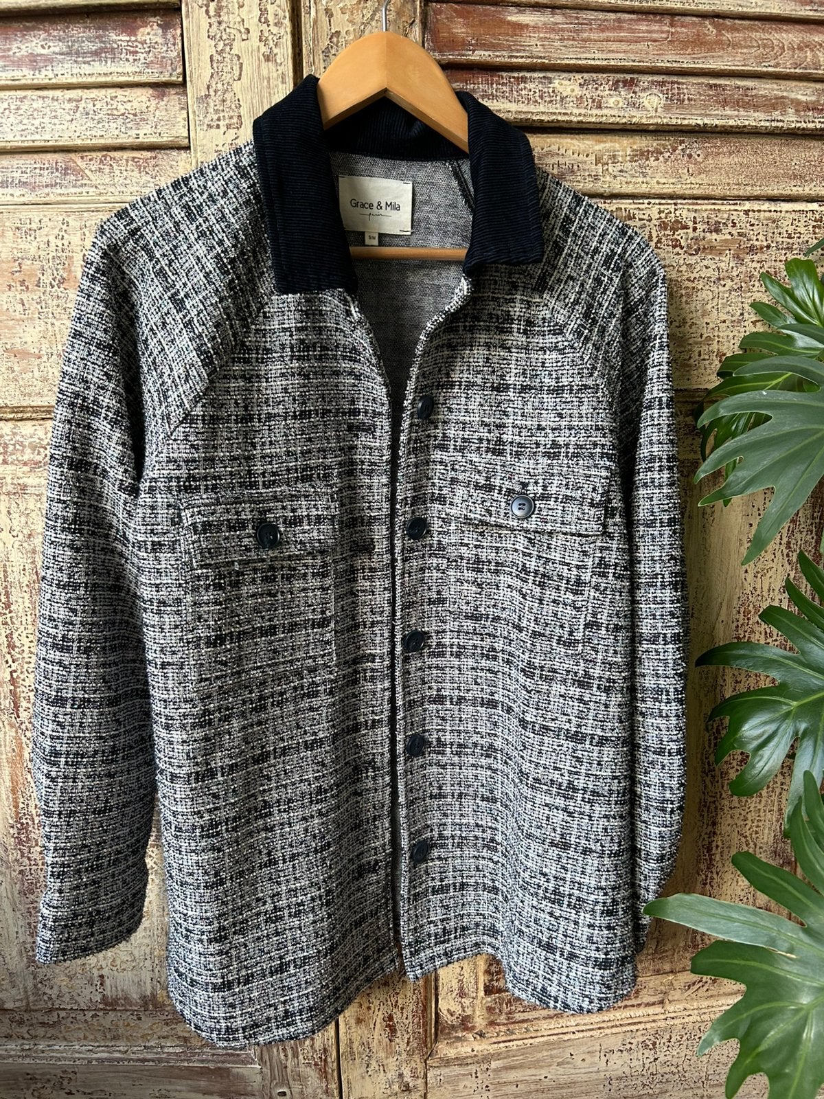 Grace & Mila zwart wit overshirt jasje maat S / M, Zwart, Ophalen of Verzenden, Zo goed als nieuw, Jasje