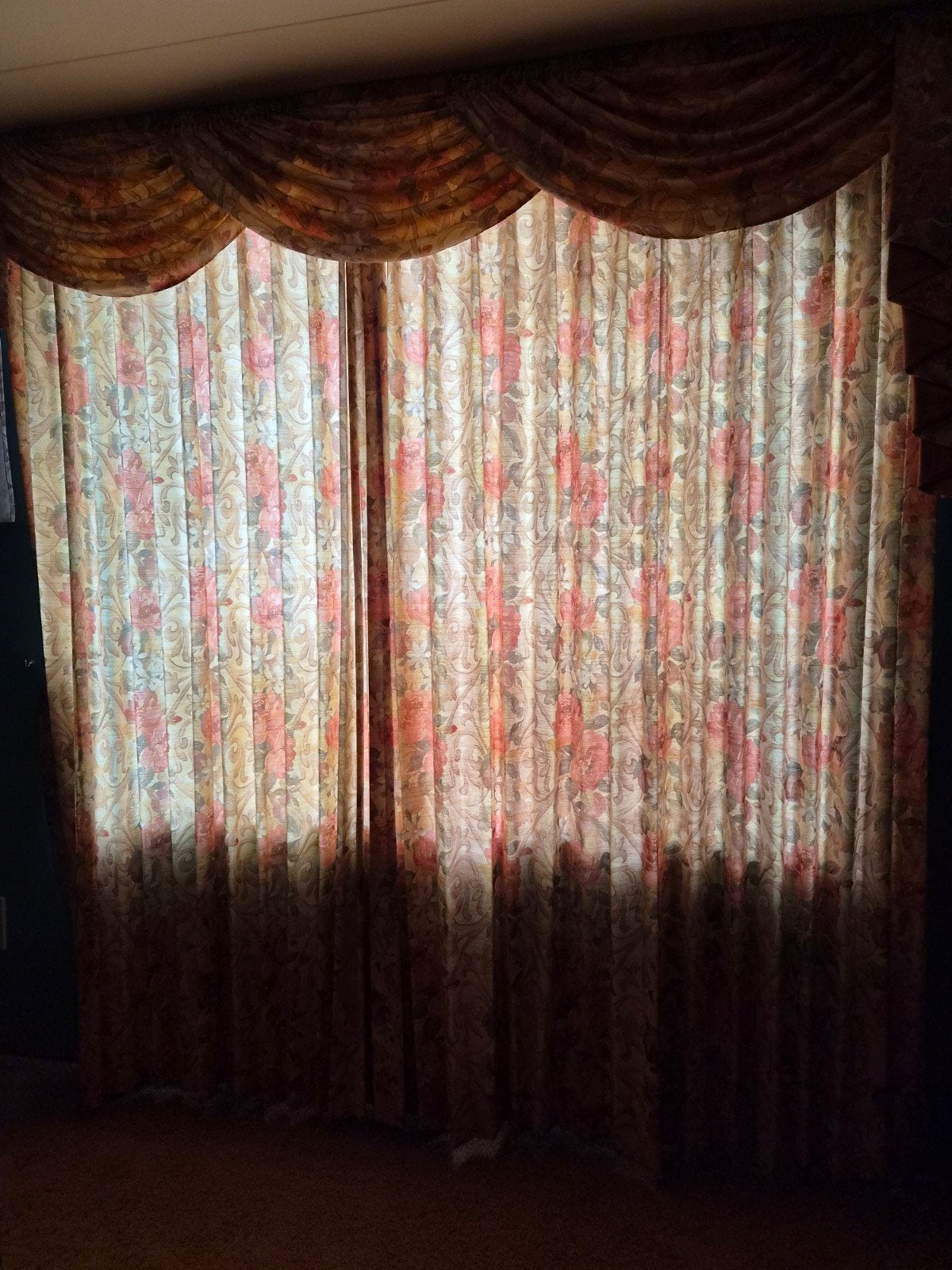 Exclusieve barok gordijnen rozec- 2 x 270 x 243 cm ( inclusi, Ophalen of Verzenden, Goud, Katoen