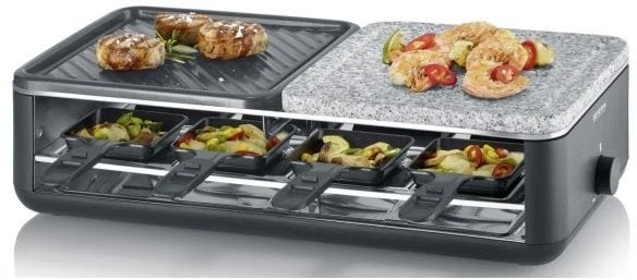 Raclette Grill met Steenplaat en Grillplaat RG2366, Ophalen, Zo goed als nieuw, 4 t/m 7 personen