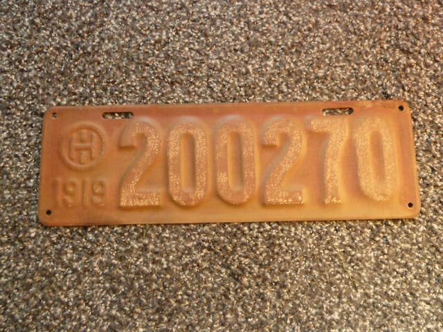 Kentekenplaat licenseplate Ohio 1919 USA, Verzenden, Gebruikt, Auto's