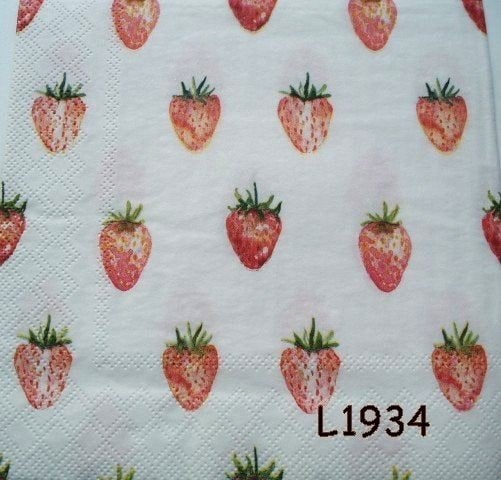 Servetten decoupage/bullet journal - Aardbei L1934, Verzenden, Nieuw