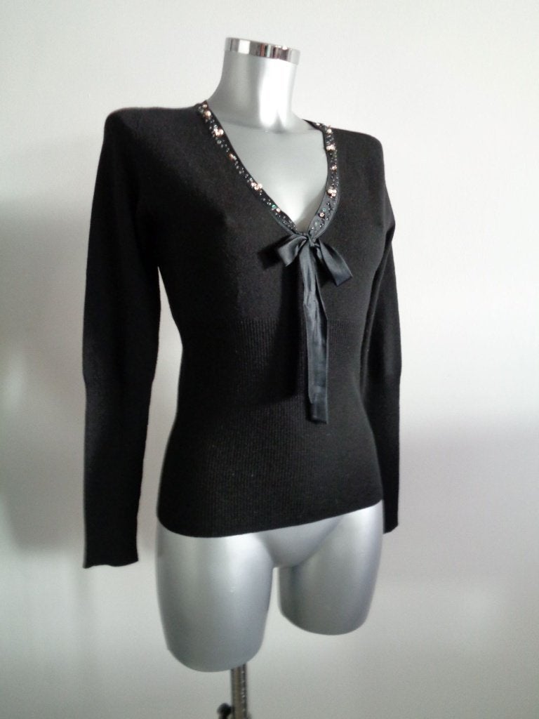 Roberto Cavalli Class trui cashmere met zijde IT44-38 Nieuw, Maat 38/40 (M), Zwart, Nieuw, Ophalen of Verzenden