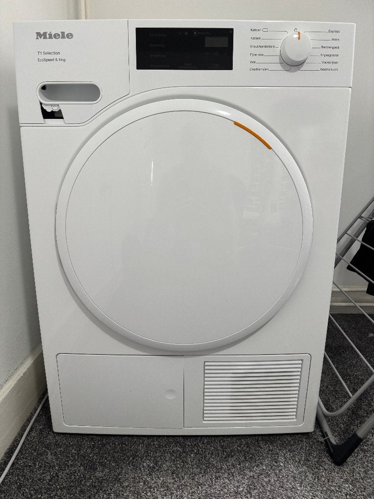 Miele TSD 443 WP EcoSpeed warmtepompdroger, 8 kg, A+++, Ophalen, Gebruikt, Minder dan 85 cm, 8 tot 10 kg