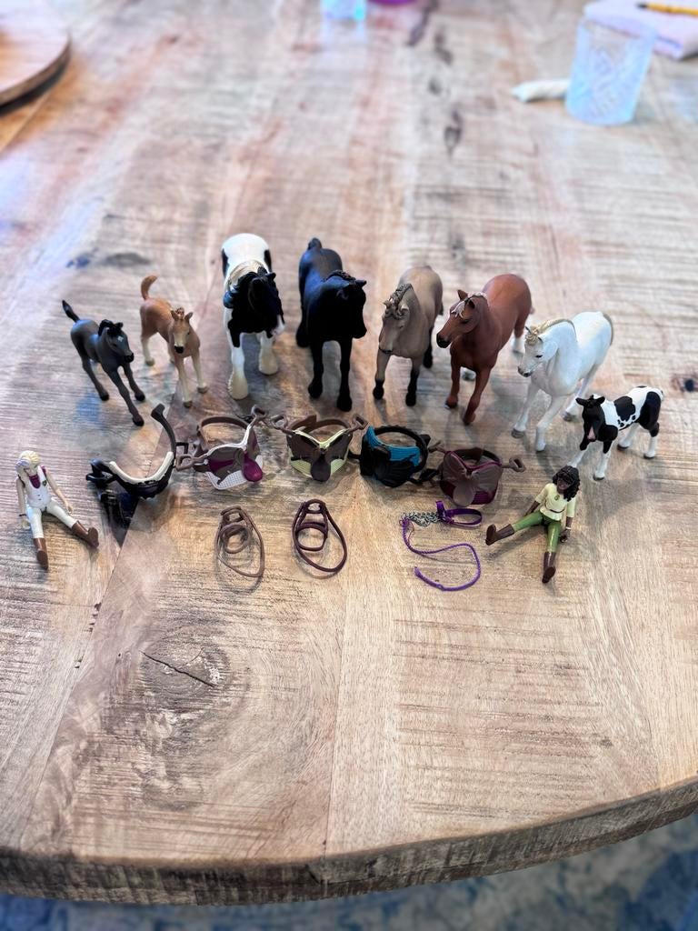 Schleich paarden en accessoires set, Ophalen of Verzenden, Gebruikt