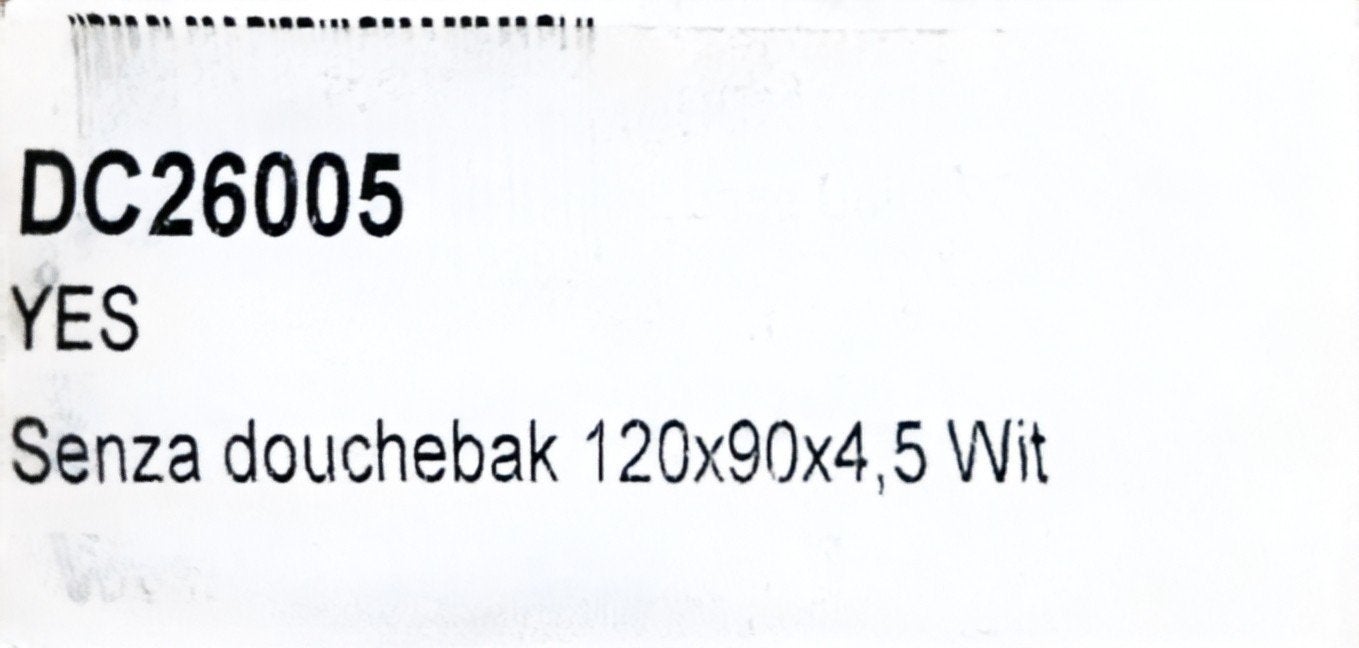 Senza Douchebak 120x90x4,5 Wit, Ophalen, Nieuw, Douche