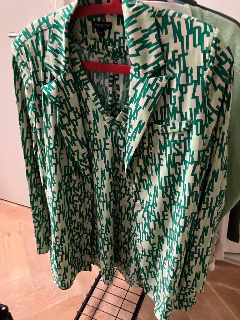 Exxcellent colbert net shirt, Kleding | Dames, Grote Maten, Zo goed als nieuw, Jasje of Colbert, Groen, Ophalen of Verzenden