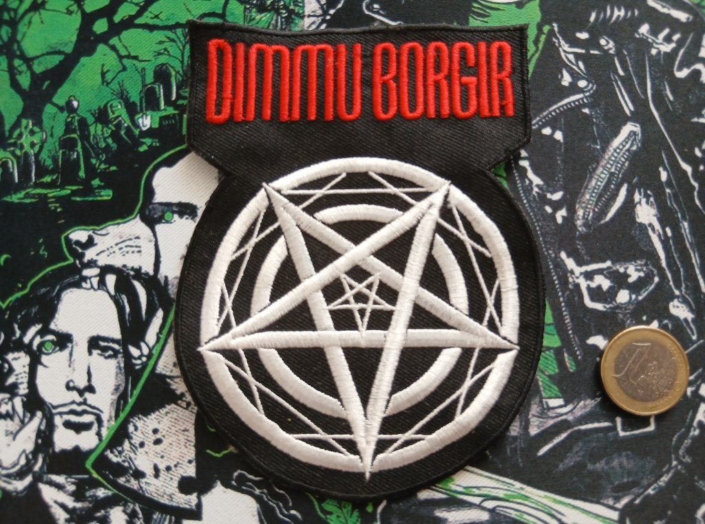 Dimmu Borgir mooie grote shaped patch d6 metal, Ophalen of Verzenden, Nieuw, Kleding