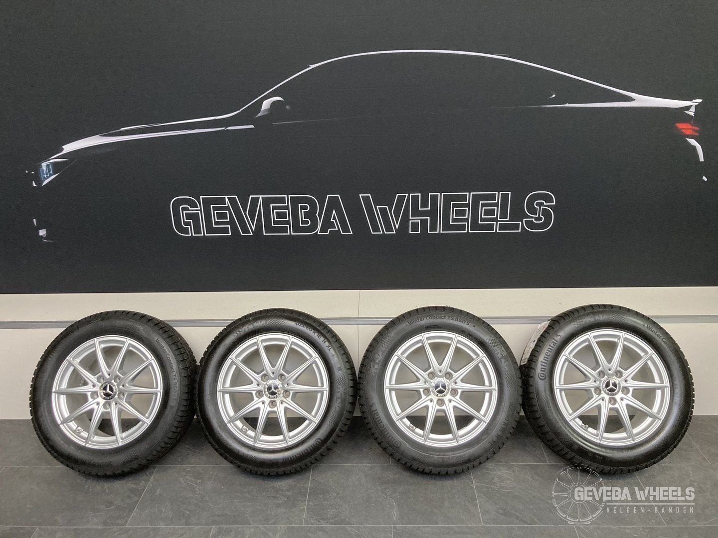 16” originele Mercedes A W177 velgen + winterbanden 5x112, Gebruikt, -, Banden en Velgen, -