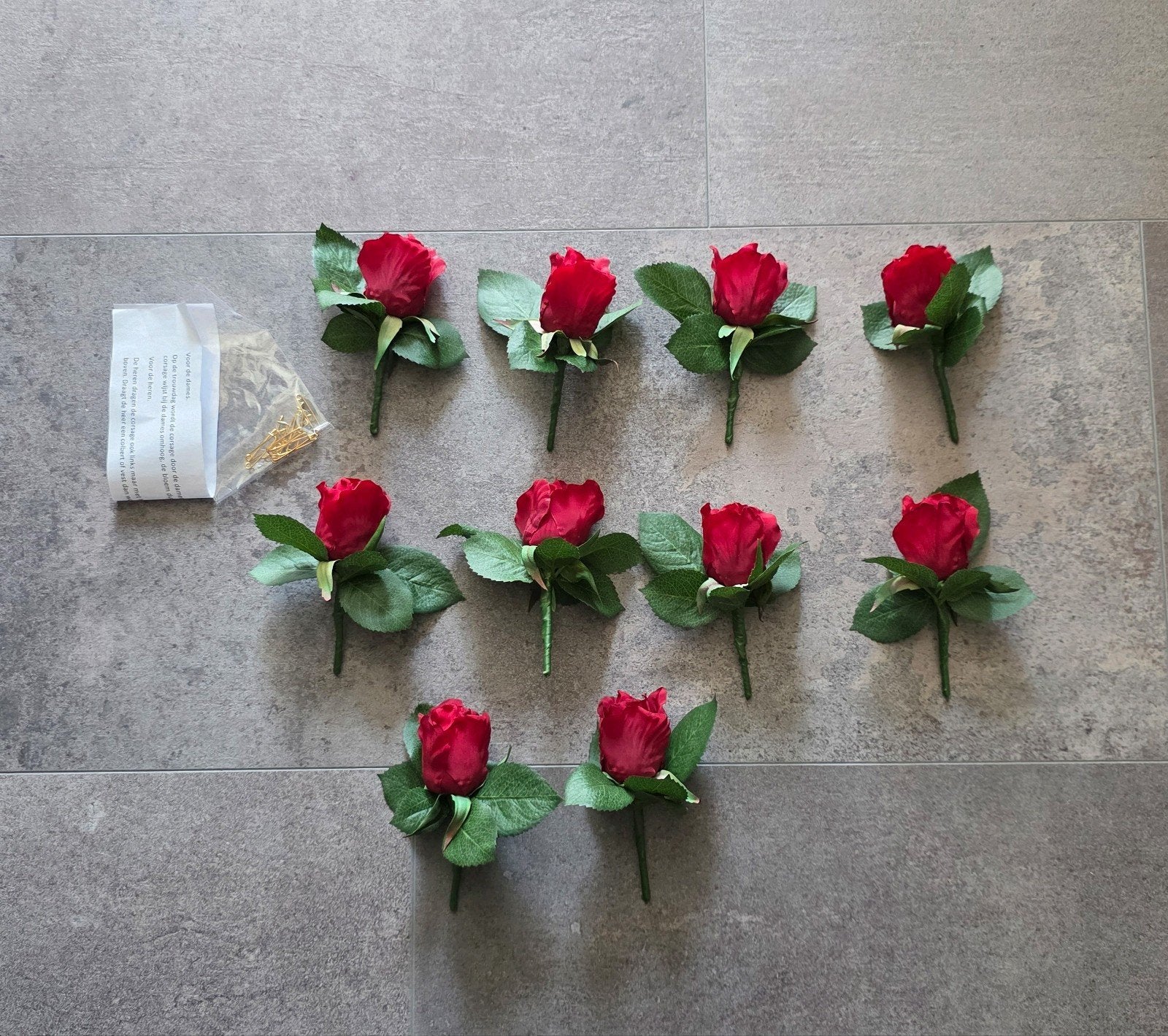 10x corsages corsage rozen roos bloem rood NIEUW, Ophalen of Verzenden, Nieuw