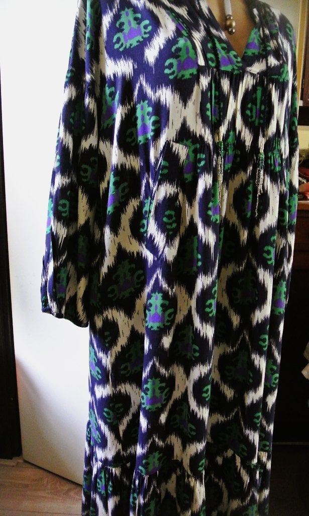 Zomerjurk groen royale a lijn jurk batik stijl India made, Kleding | Dames, Grote Maten, Jurk, India made, Ophalen of Verzenden