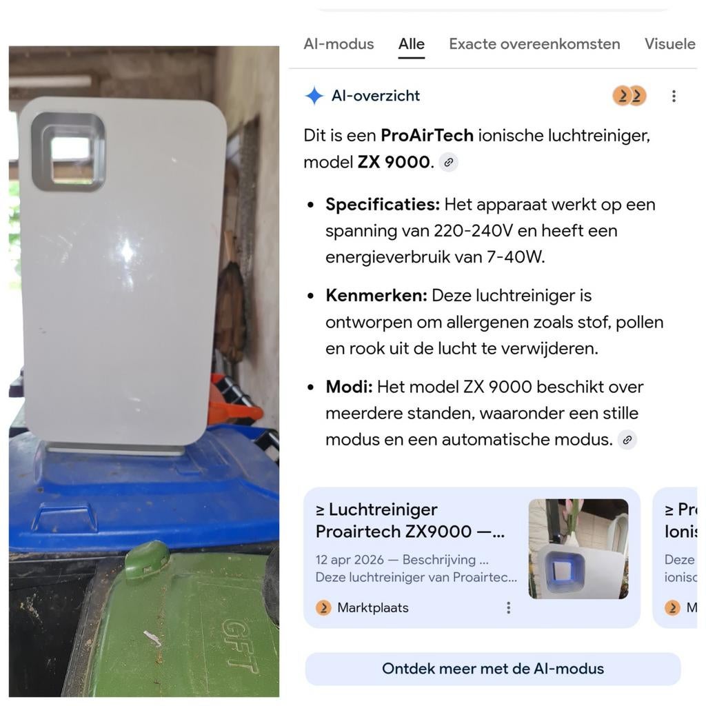 ProAirTech ZX 9000 Ionische Luchtreiniger, Witgoed en Apparatuur, Ophalen of Verzenden, Gebruikt, Luchtreiniger