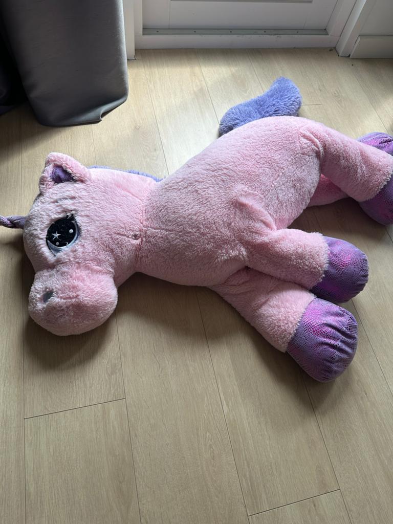 Grote Roze Eenhoorn Knuffel - Zo goed als nieuw, Kinderen en Baby's, Speelgoed | Knuffels en Pluche, Ophalen, Eenhoorn, Zo goed als nieuw