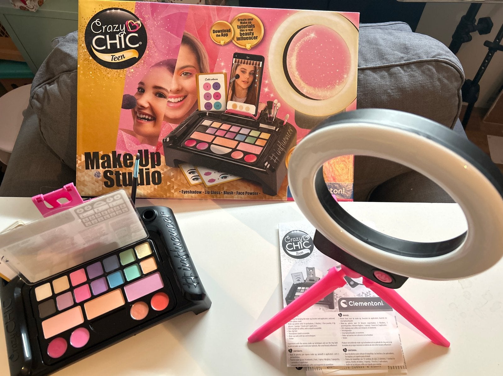 Crazy Chic Make-up Studio met Ringlamp en Statief, Overige kleuren, Gehele gezicht, Ophalen of Verzenden, Zo goed als nieuw