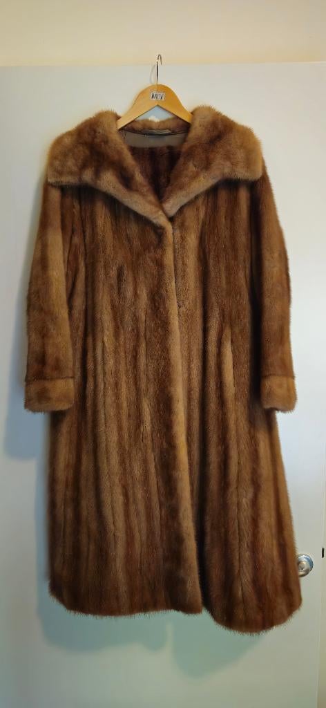 NERTS BONTMANTEL + SHAWL, Kleding | Dames, Jassen | Winter, Gedragen, Maat 42/44 (L), Bruin, Ophalen