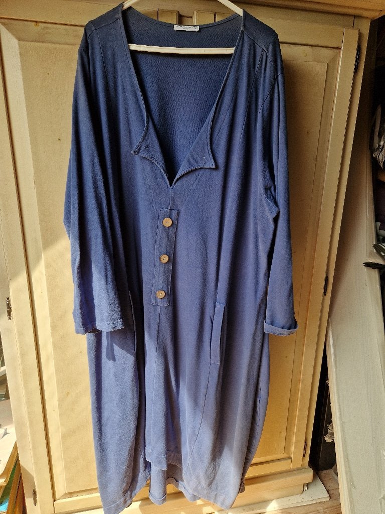 blauwe jurk, Moonshine, maat 2 (50,52,54), Jurk, Zo goed als nieuw, Moonshine, Verzenden
