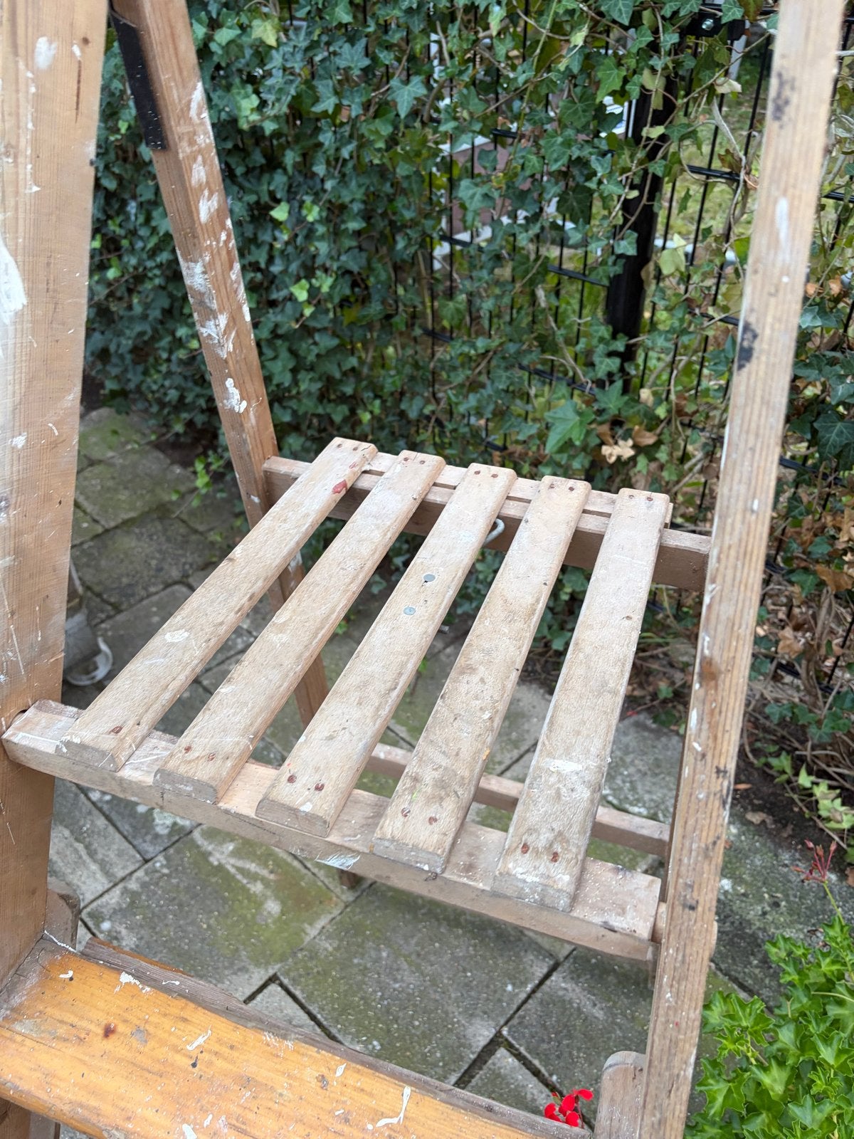 Houten schildersladder - Gebruikt maar functioneel, Doe-het-zelf en Verbouw, Ophalen of Verzenden, Gebruikt, Ladder, 2 tot 4 meter