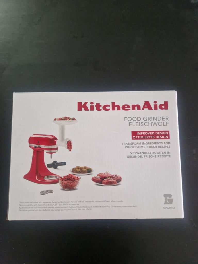 KitchenAid Food Grinder/Vleesmolen - Nieuw in doos, Ophalen of Verzenden, Nieuw, Vaatwasserbestendig, 3 snelheden of meer