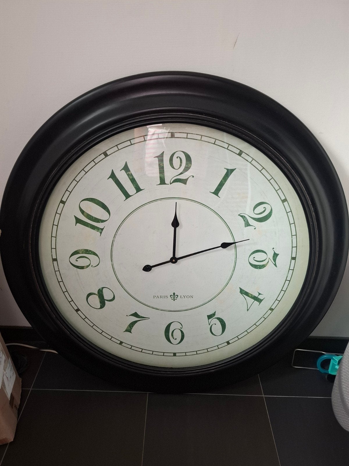 Grote klok 1m x 1m, Ophalen, Wandklok, Stil uurwerk, Analoog