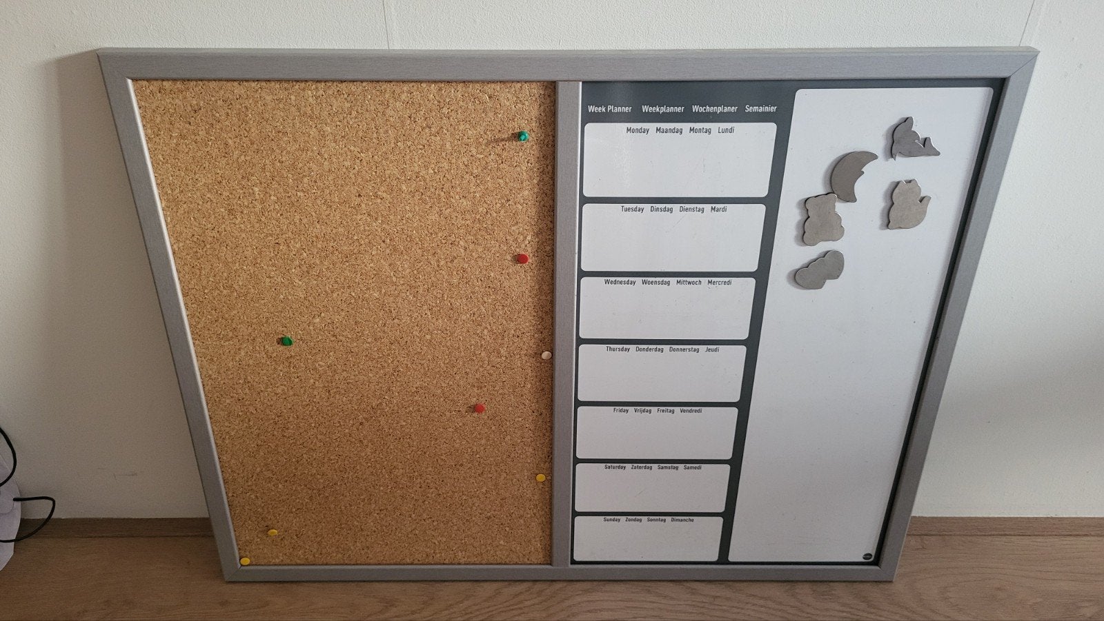 prikbord magneetbord whiteboard 78 x 60 cm, Ophalen, Magneetbord