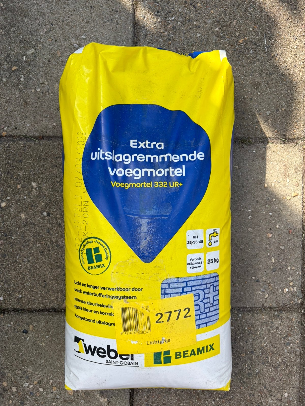 Beamix Voegmortel 332 UR+ Lichtgrijs 25kg, Ophalen, Overige typen, Nieuw, Minder dan 20 cm