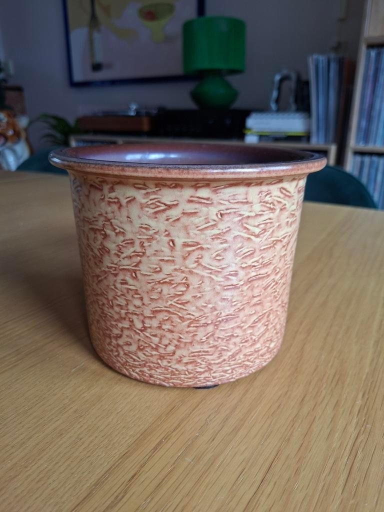 Vintage bloempot, Tuin en Terras, Bloempotten, Rond, Ophalen of Verzenden, Aardewerk, Minder dan 40 cm