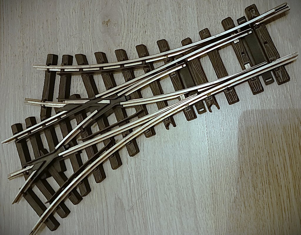 LGB 3-weg wissel, 14236 vernikkeld, dus nooit meer poetsen!, Gelijkstroom of Wisselstroom, Rails, Ophalen of Verzenden, Zo goed als nieuw