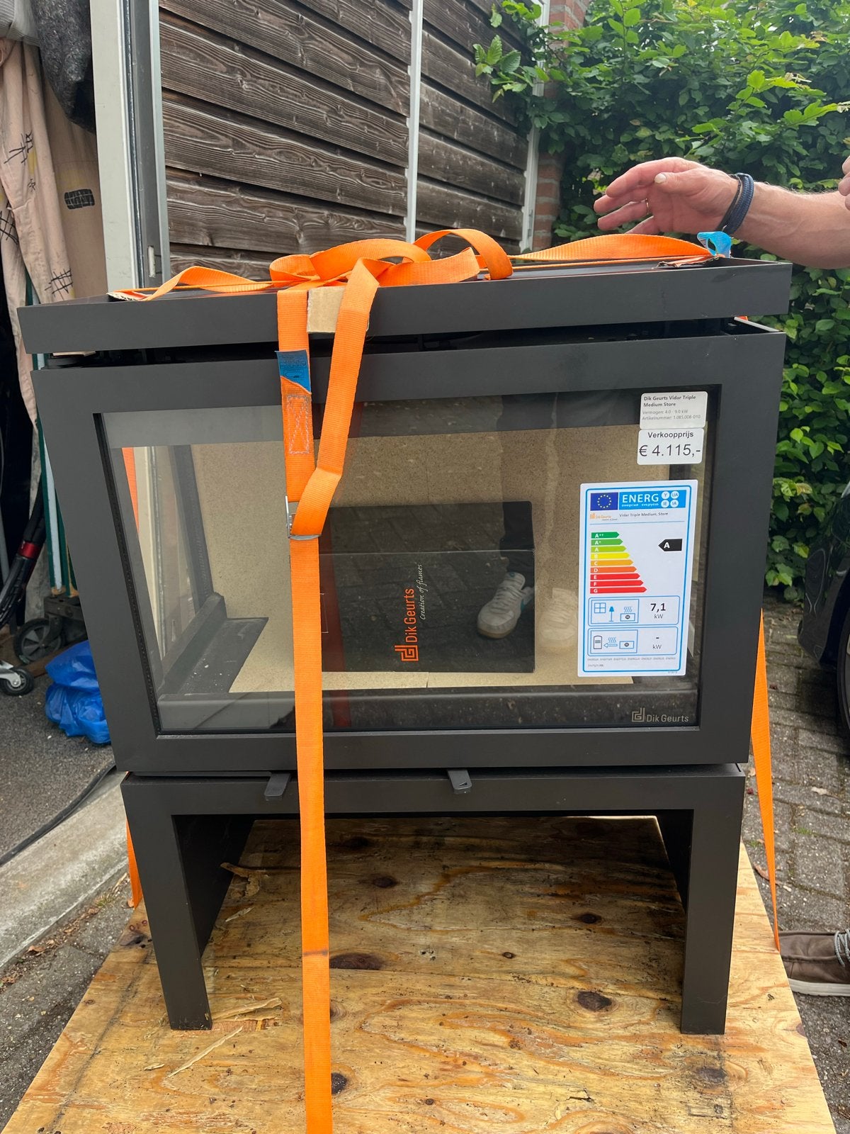 Nieuwe Dik Geurts Vidar Triple kachel - Te klein gekocht, Ophalen, Nieuw, Vrijstaande haard, Houthaard