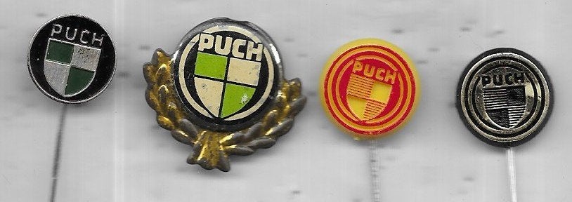 4 X PUCH SPELDEN VERSCHILLENDE, Ophalen of Verzenden, Gebruikt, Merk, Speldje of Pin