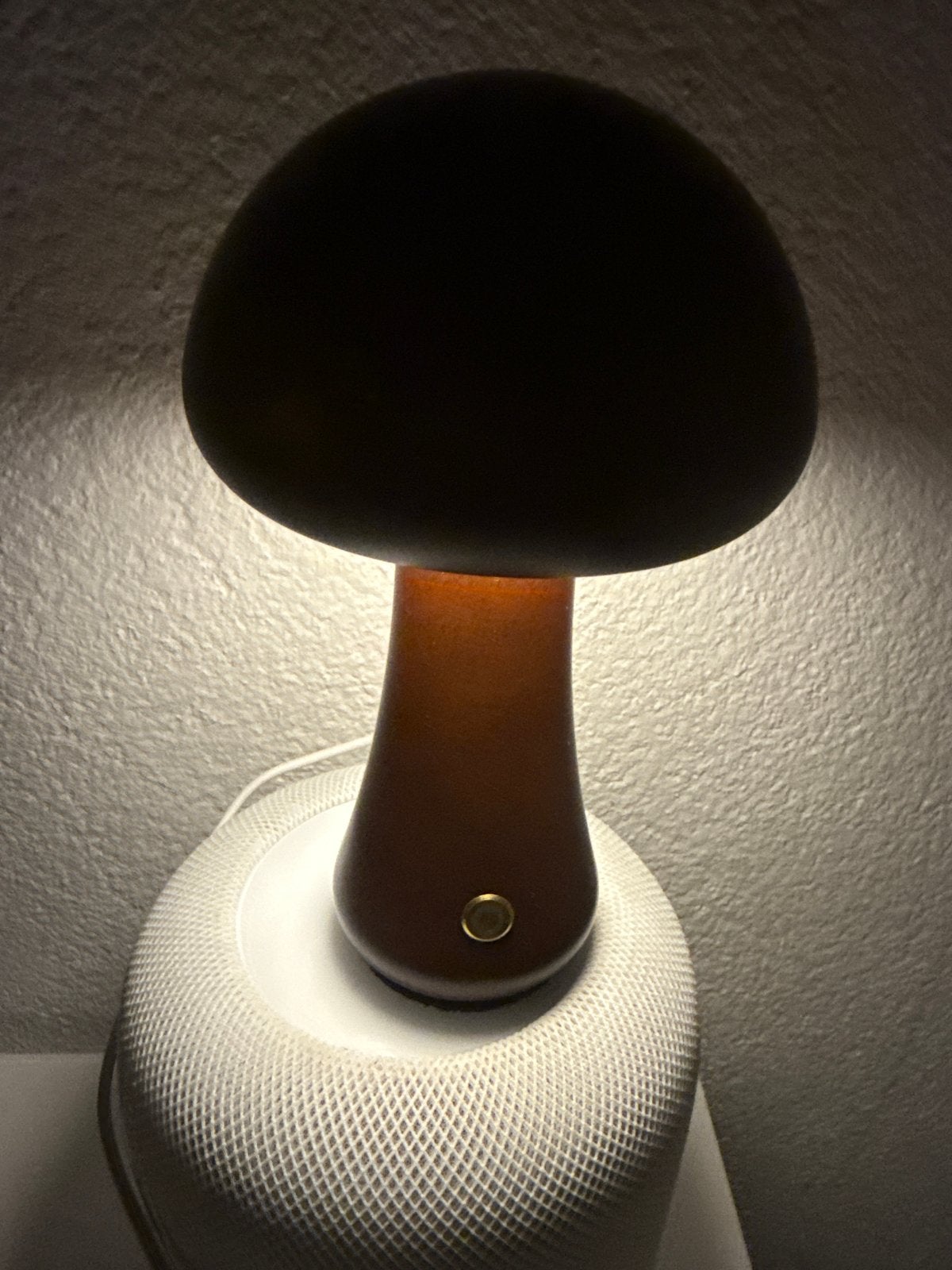 Vintage paddenstoel lamp - bruin glas, Overige merken, E14 (klein), Ophalen of Verzenden, Zo goed als nieuw