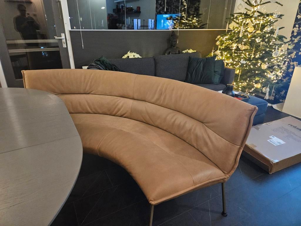 Halfronde bank, Huis en Inrichting, Banken | Bankstellen, Ophalen of Verzenden, Zo goed als nieuw, 75 tot 100 cm