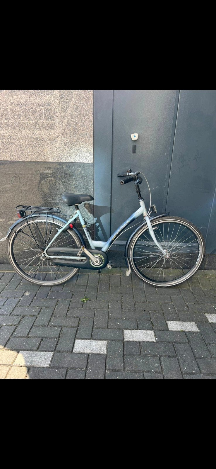 Gazelle damesfiets, lichtblauw, 3 versnellingen, Ophalen, Gebruikt, Velgrem, Versnellingen